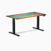 Electric resin hardwood sit stand desk natural walnut river - Desky