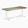 Electric resin hardwood sit stand desk natural walnut river - Desky