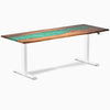 Electric resin hardwood sit stand desk natural walnut river - Desky