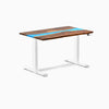 Almost Perfect Desky Dual Resin Hardwood Sit Stand Desk-Pheasantwood blue Desky®