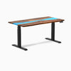 Electric resin hardwood sit stand desk pheasant blue river - Desky