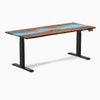 Electric resin hardwood sit stand desk pheasant blue river - Desky