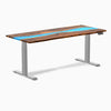 Electric resin hardwood sit stand desk pheasant blue river - Desky