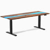 Electric resin hardwood sit stand desk pheasant blue river - Desky