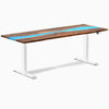 Electric resin hardwood sit stand desk pheasant blue river - Desky