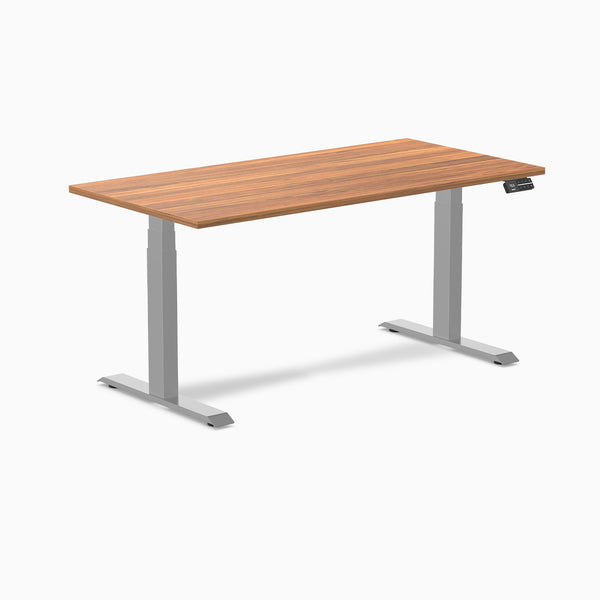 Desky Dual Melamine Sit Stand Desk-Dual Desks-Desky-Prime Oak-1500x750mm-Grey-Desky® Australia