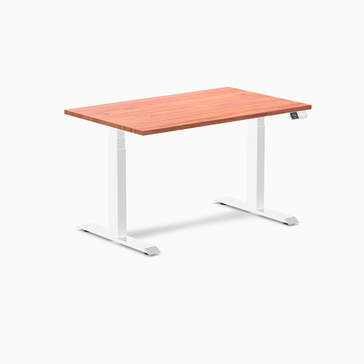 Electric dual softwood sit stand desk Red cedar - Desky