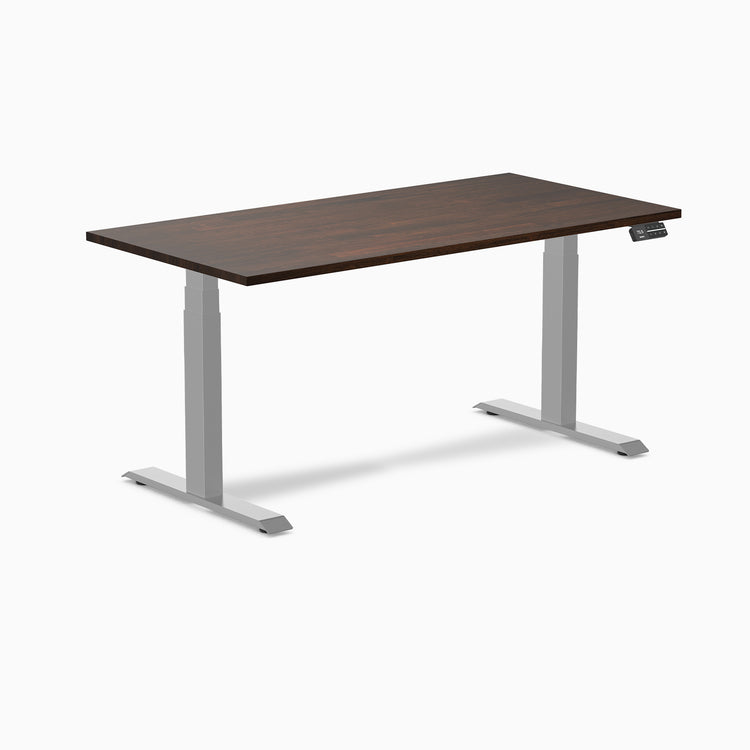 Almost Perfect Desky Dual Rubberwood Sit Stand Desk-Dark Walnut Desky®