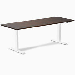 Electric Dual Rubberwood Sit Stand Desk dark walnut - Desky