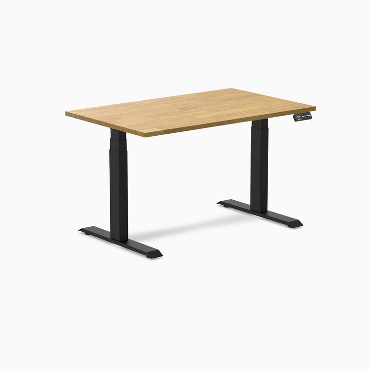 Electric Dual Rubberwood Sit Stand Desk light oak - Desky