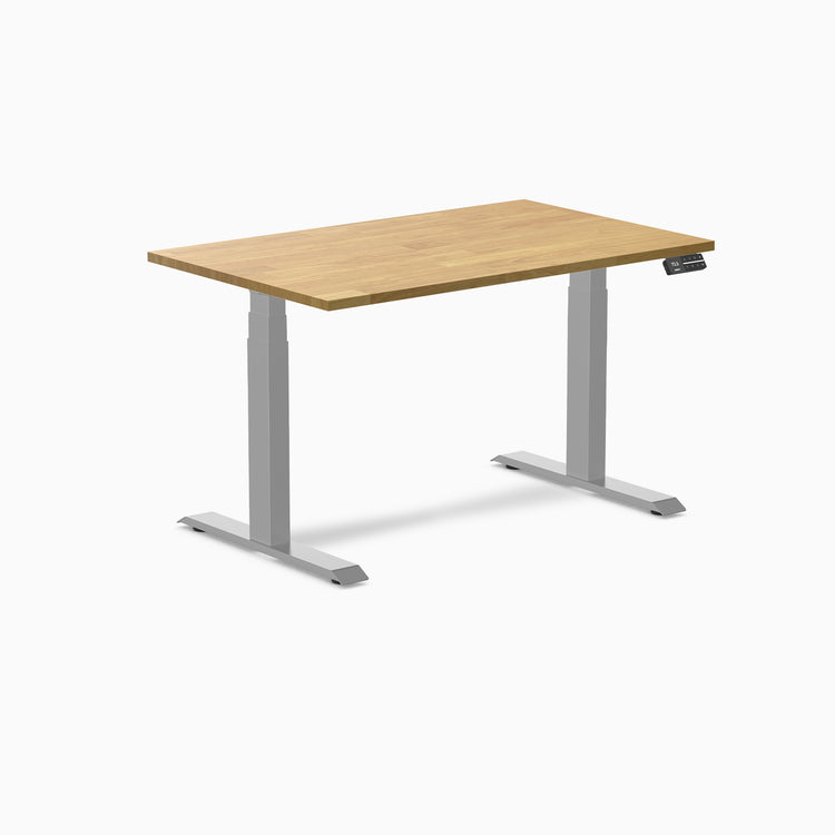 Electric Dual Rubberwood Sit Stand Desk light oak - Desky