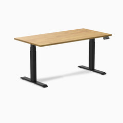 Electric Dual Rubberwood Sit Stand Desk light oak - Desky