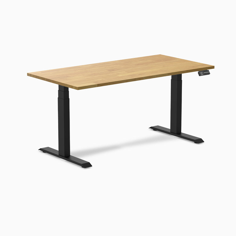 Electric Dual Rubberwood Sit Stand Desk light oak - Desky