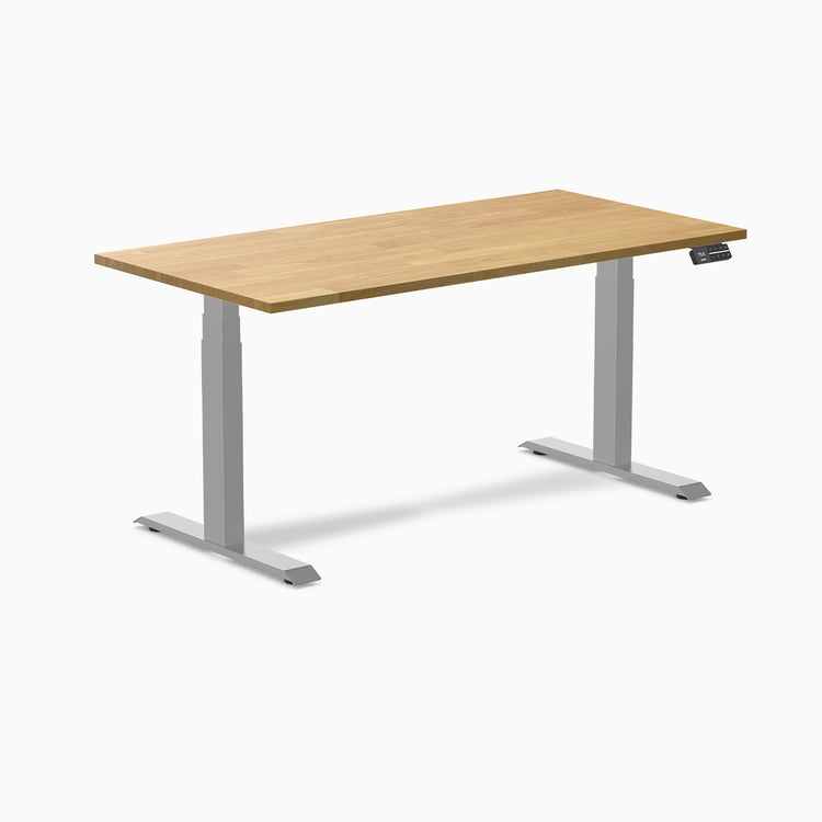 Electric Dual Rubberwood Sit Stand Desk light oak - Desky