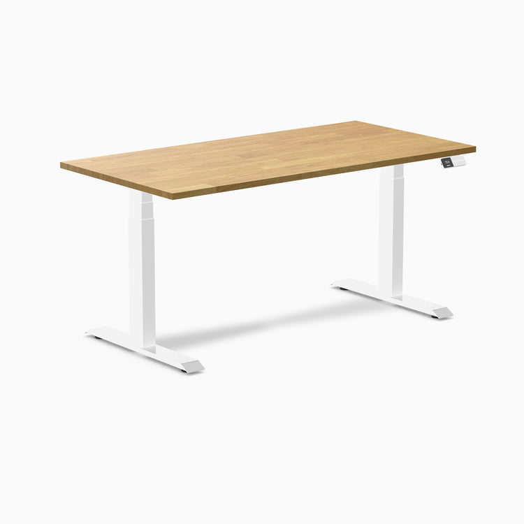 Electric Dual Rubberwood Sit Stand Desk light oak - Desky