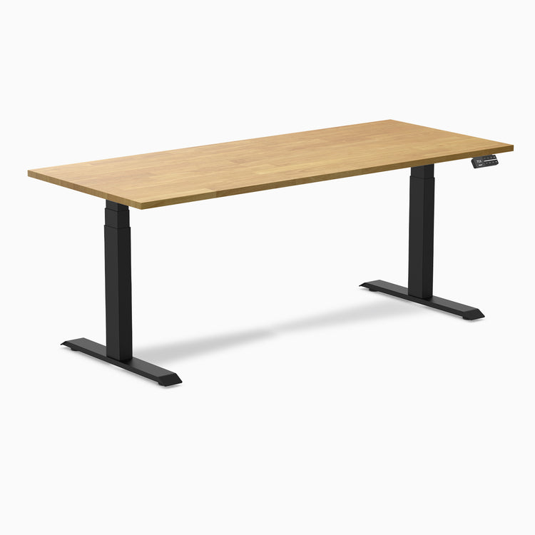 Electric Dual Rubberwood Sit Stand Desk light oak - Desky