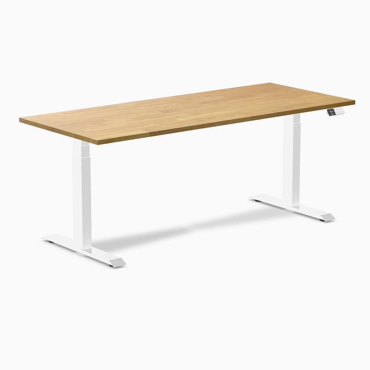 Electric Dual Rubberwood Sit Stand Desk light oak - Desky