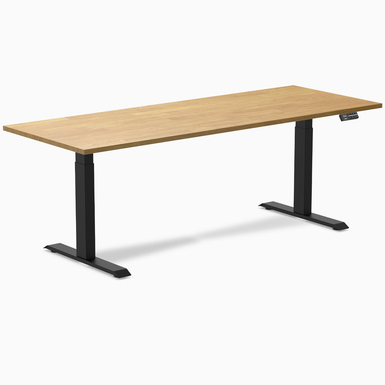 Electric Dual Rubberwood Sit Stand Desk light oak - Desky