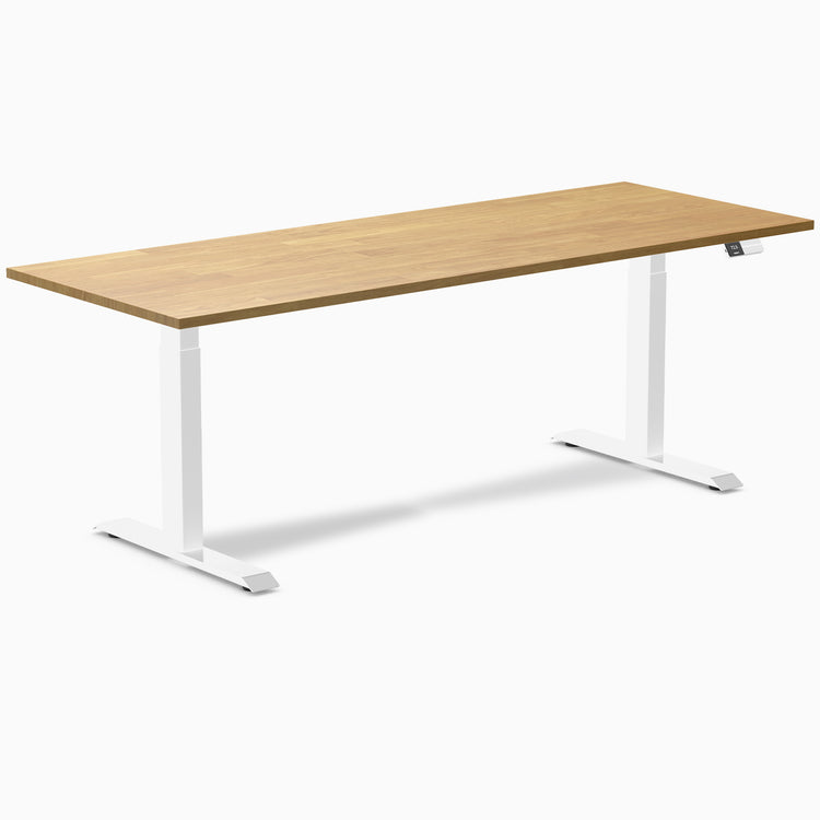 Electric Dual Rubberwood Sit Stand Desk light oak - Desky