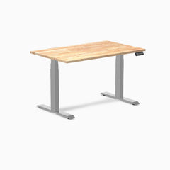 Electric Dual Rubberwood Sit Stand Desk Natural rubber - Desky