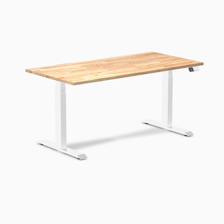 Almost Perfect Desky Dual Rubberwood Sit Stand Desk-Natural Desky®