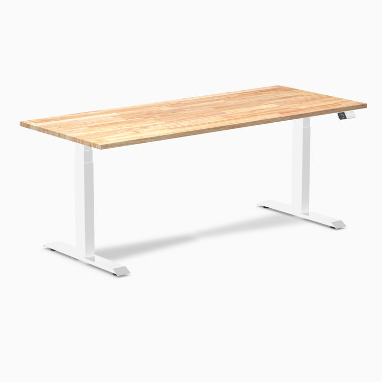 Almost Perfect Desky Dual Rubberwood Sit Stand Desk-Natural Desky®