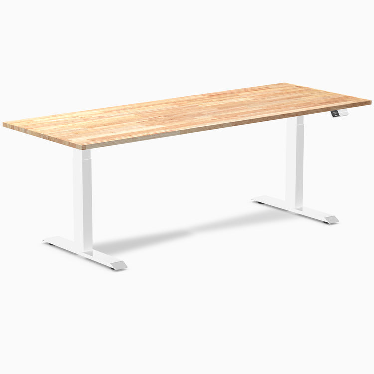 Almost Perfect Desky Dual Rubberwood Sit Stand Desk-Natural Desky®