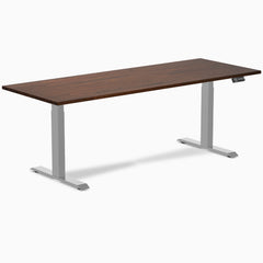Electric Dual Rubberwood Sit Stand Desk red walnut - Desky
