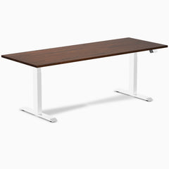 Electric Dual Rubberwood Sit Stand Desk red walnut - Desky
