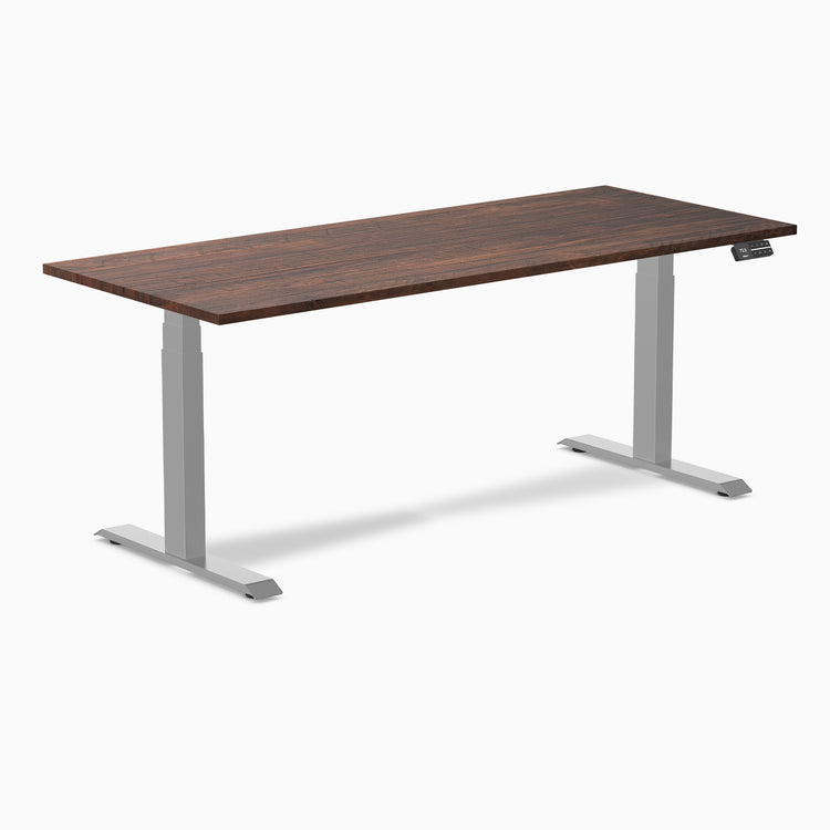 Almost Perfect Desky Dual Softwood Sit Stand Desk-Rustic Pine Desky®