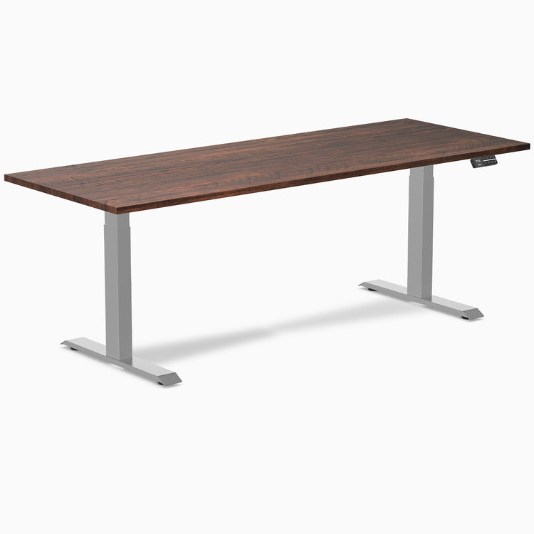 Electric dual softwood sit stand desk Rustic pine - Desky