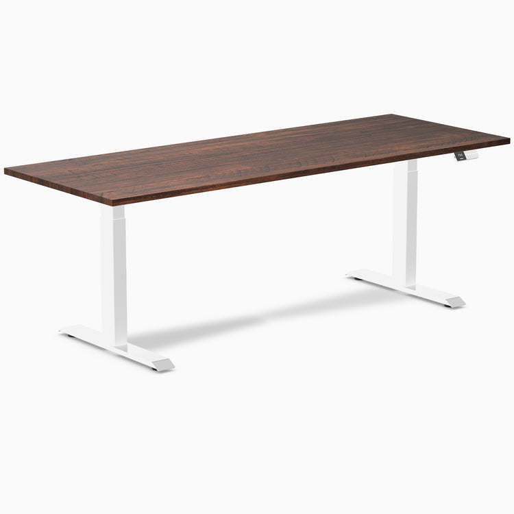 Electric dual softwood sit stand desk Rustic pine - Desky