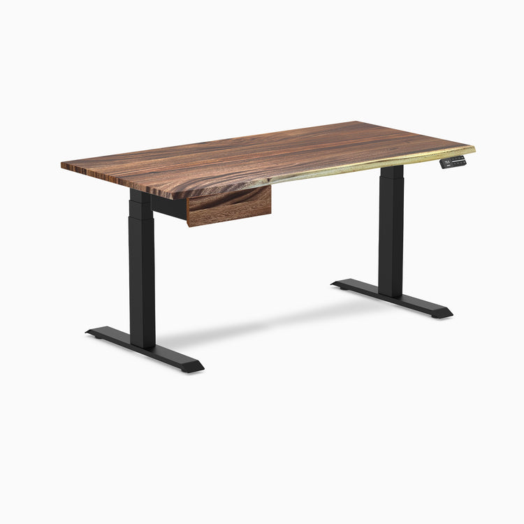 Electric dual standing desk hardwood with drawer Saman - Desky