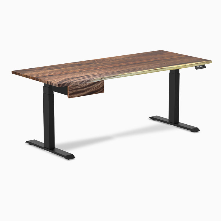 Electric dual standing desk hardwood with drawer Saman - Desky