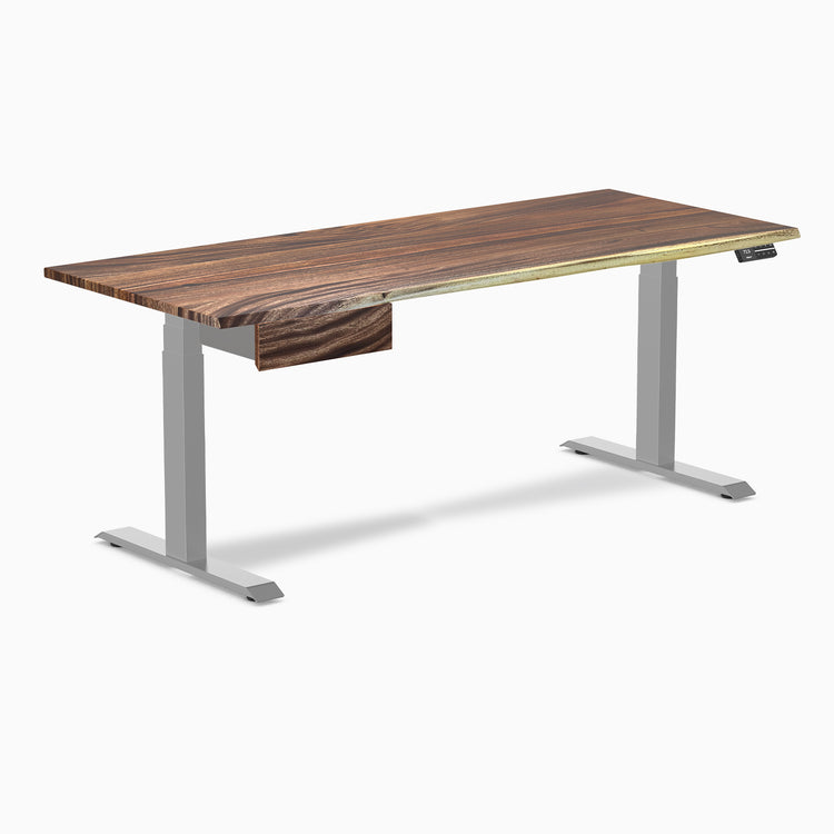 Electric dual standing desk hardwood with drawer Saman - Desky