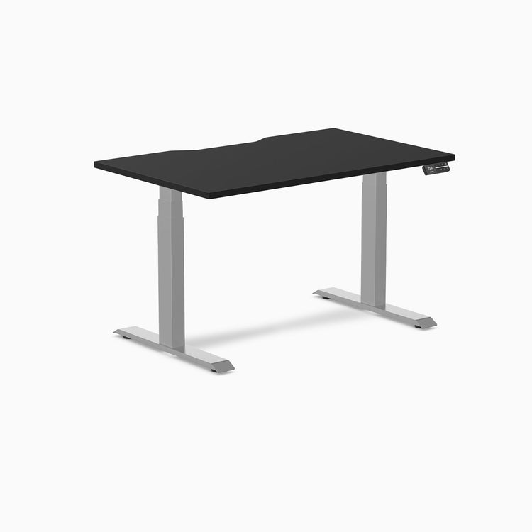 Desky Dual Scalloped Melamine Sit Stand Desk
