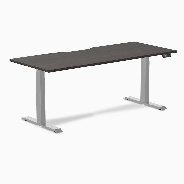 Desky Dual Scalloped Melamine Sit Stand Desk