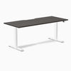 Almost Perfect Desky Dual Scalloped Melamine Sit Stand Desk-Burnished Wood Desky®