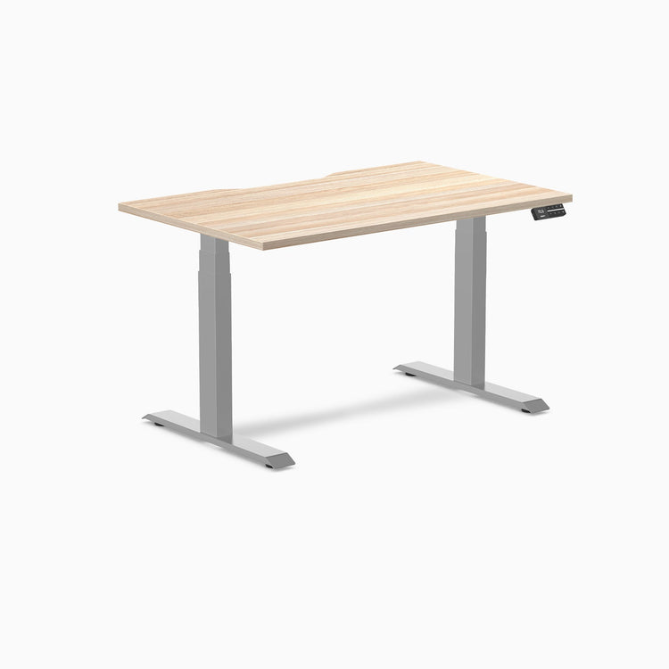 Desky Dual Scalloped Melamine Sit Stand Desk