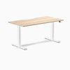 Electric dual scalloped melamine sit stand desk Classic oak - Desky