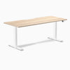 Electric dual scalloped melamine sit stand desk Classic oak - Desky