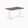 Electric dual scalloped melamine sit stand desk Jarrah - Desky