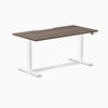 Electric dual scalloped melamine sit stand desk Jarrah - Desky