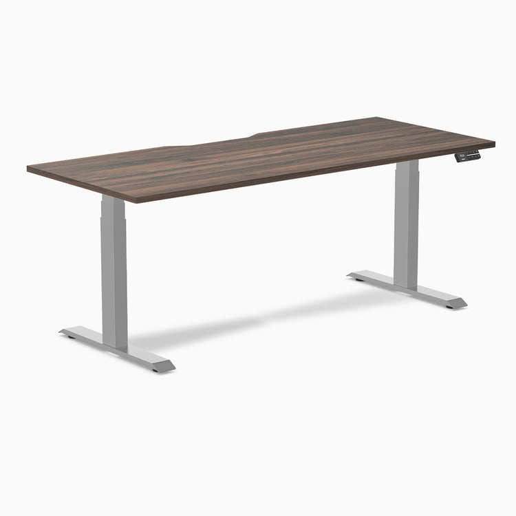 Desky Dual Scalloped Melamine Sit Stand Desk