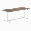 Almost Perfect Desky Dual Scalloped Melamine Sit Stand Desk-Natural Walnut Desky®