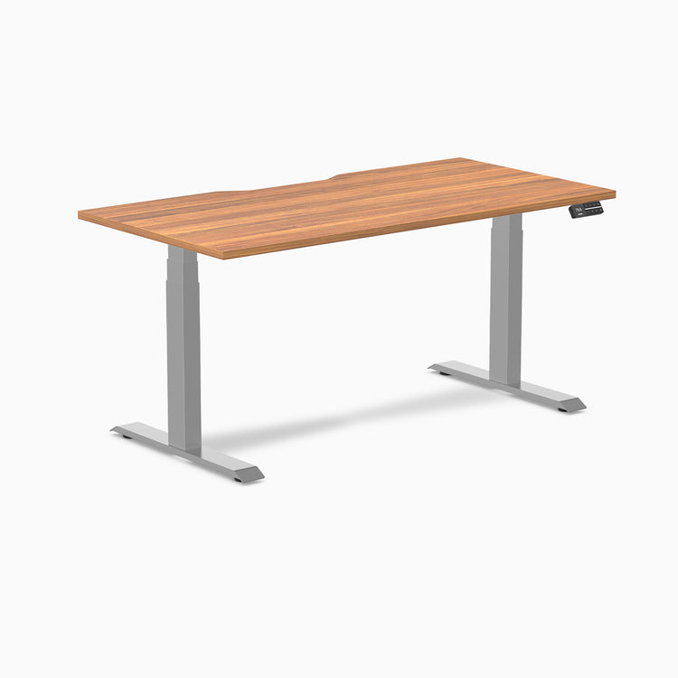 Almost Perfect Desky Dual Scalloped Melamine Sit Stand Desk-Prime Oak Desky®