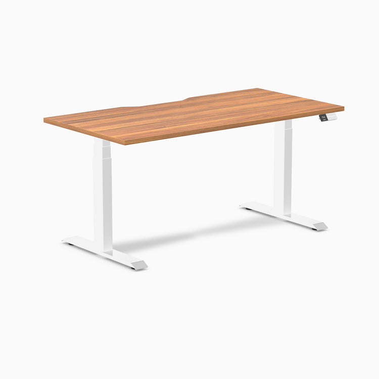 Almost Perfect Desky Dual Scalloped Melamine Sit Stand Desk-Prime Oak Desky®