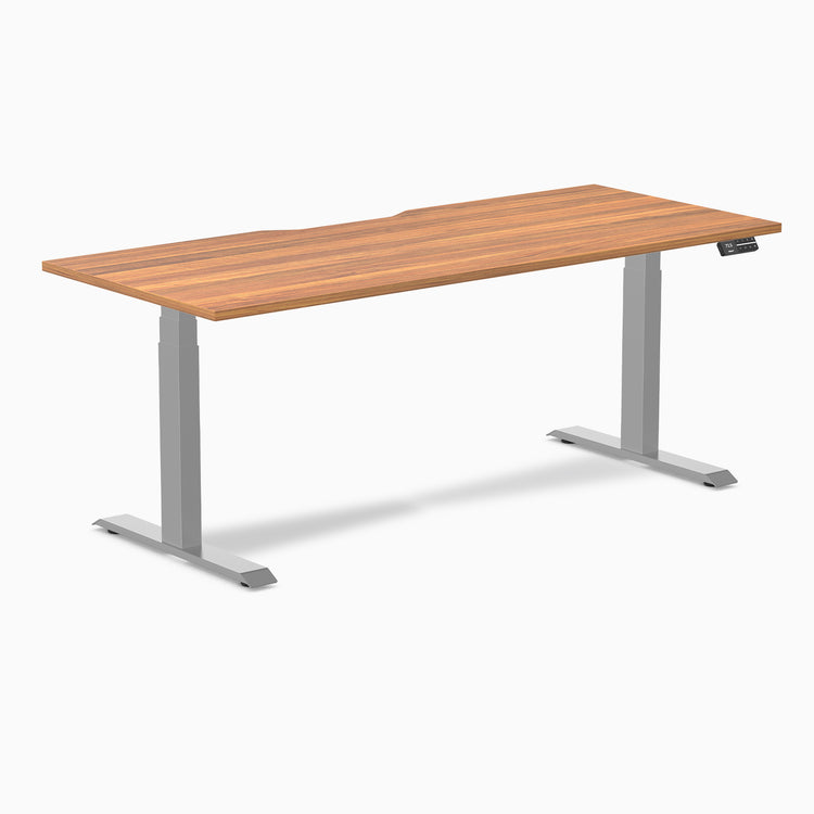 Almost Perfect Desky Dual Scalloped Melamine Sit Stand Desk-Prime Oak Desky®