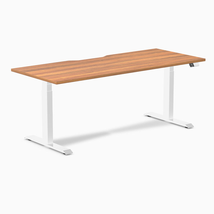 Almost Perfect Desky Dual Scalloped Melamine Sit Stand Desk-Prime Oak Desky®