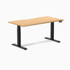 Electric dual scalloped melamine sit stand desk Select beech - Desky